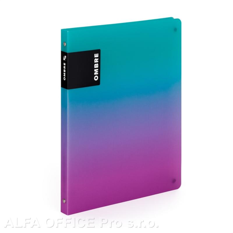 Desky A4 kroužkové OMBRE - 4 kroužek / růžová