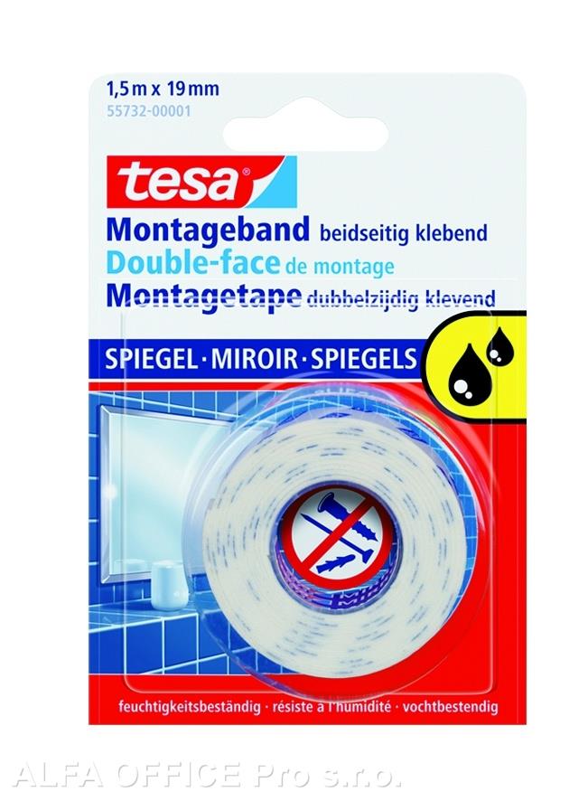 Montážní páska oboustranná Tesa na zrcadla - bílá / 19 mm x 1,5 m