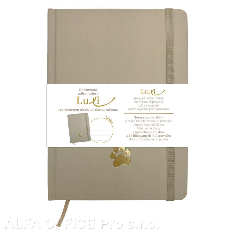 Blok Luxi A5 - linka / 96 listů / moka tlapka