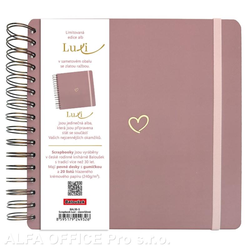 Fotoalbum Luxi - 21 x 21 cm / starorůžová srdce
