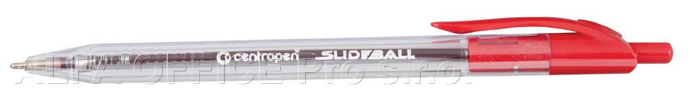Kuličkové pero Centropen Slide ball Clicker 2225 - červená