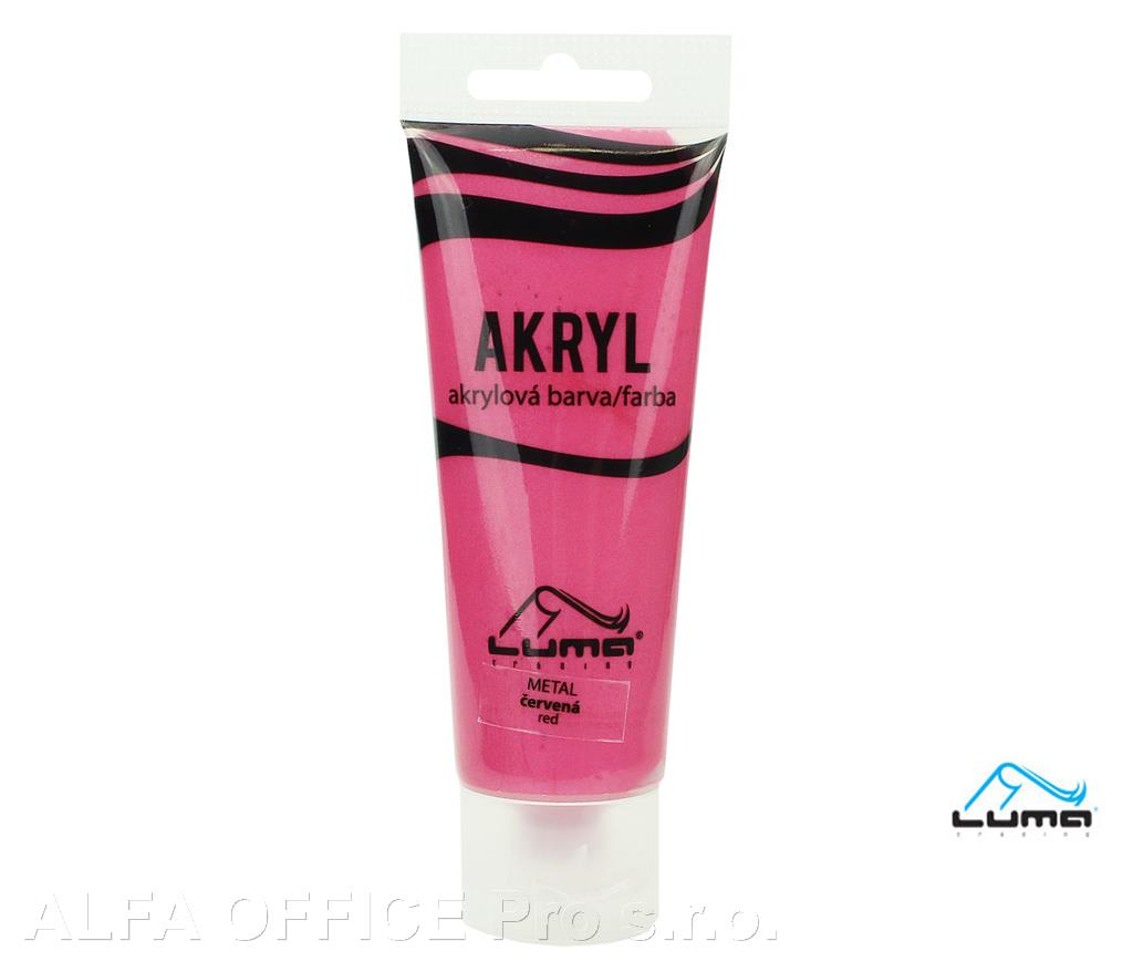 Akrylová barva LUMA - METAL / 75 ml / červená