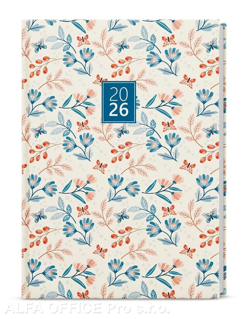 Diář LAMINO - B6 / denní / motýli