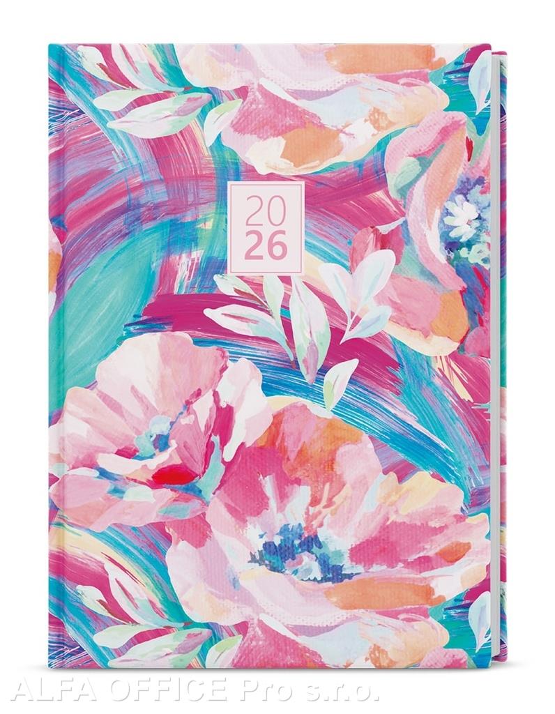 Diář LAMINO - B6 / denní / růžová