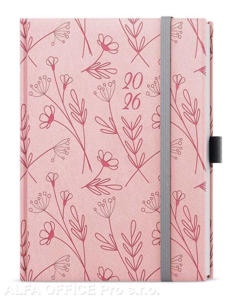 Diář VIVELA EXTRA - B6 / denní / kvítí