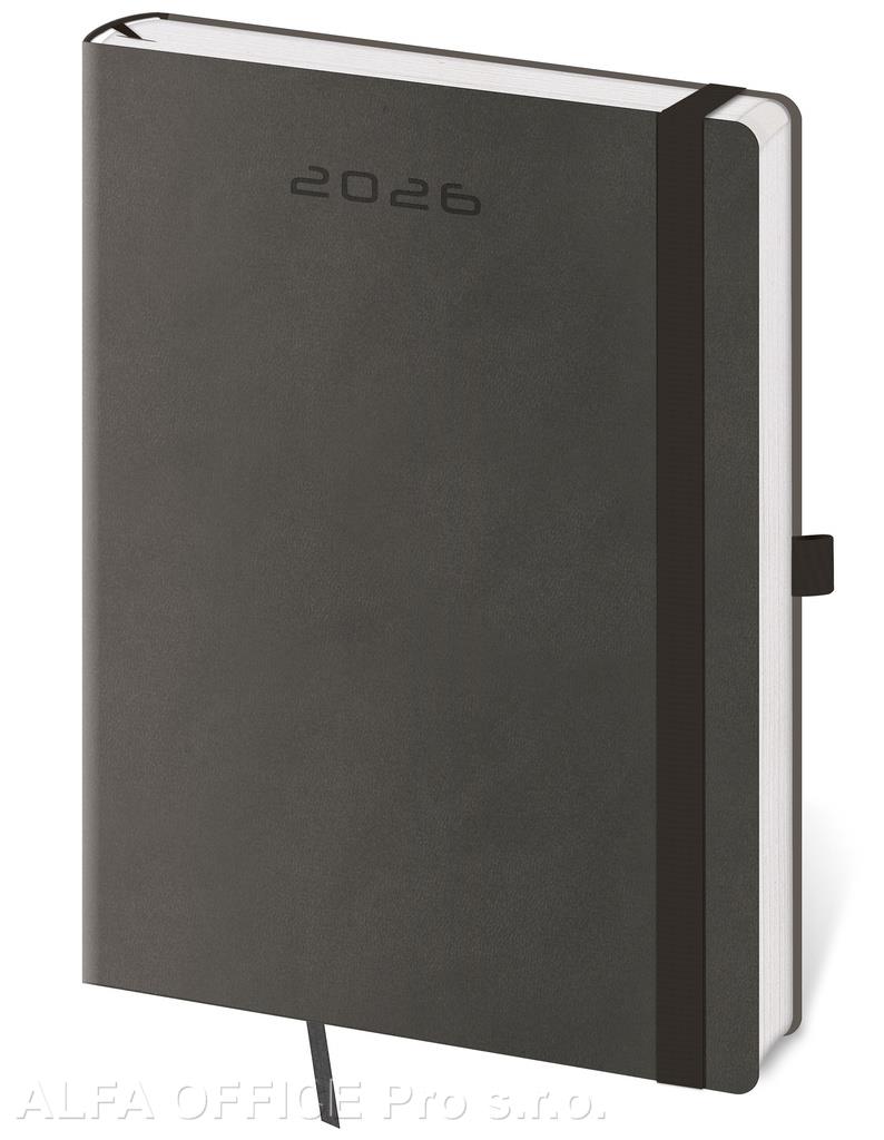 Diář FLEXIES - A5 / denní / tmavě šedá