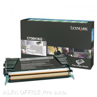 Lexmark originální toner C736H1KG, black, 12000str., return, high capacity, Lexm 