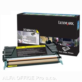  Lexmark originální toner X748H1YG, yellow, 10000str., return, high capacity, Lex 