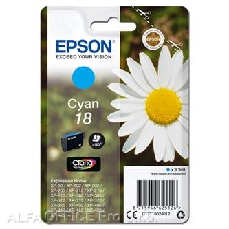 Epson originální ink C13T18024012, T180240, cyan, 3,3ml, Epson Expression Home XP-102, XP-