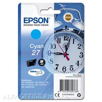 Epson originální ink C13T27024012, 27, cyan, 3,6ml, Epson WF-3620, 3640, 7110, 7610, 7620