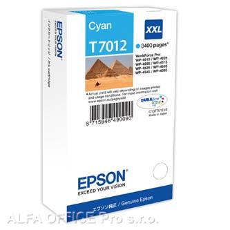 Epson originální ink C13T70124010, XXL, cyan, 3400str., Epson WorkForce Pro WP4000, 4500 s