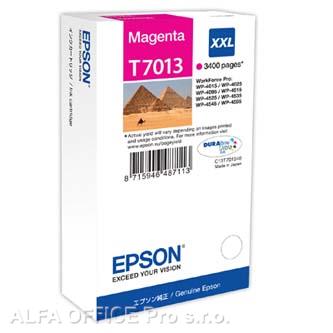Epson originální ink C13T70134010, XXL, magenta, 3400str., Epson WorkForce Pro WP4000, 450