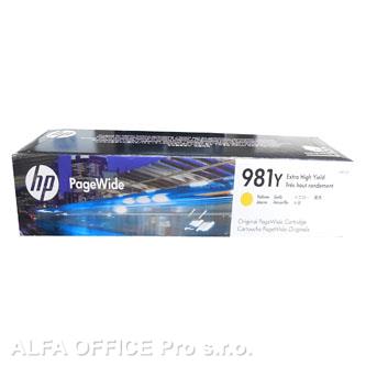 HP originální ink L0R15A, HP 981Y, yellow, 16000str., 185ml, extra high capacity, HP PageW