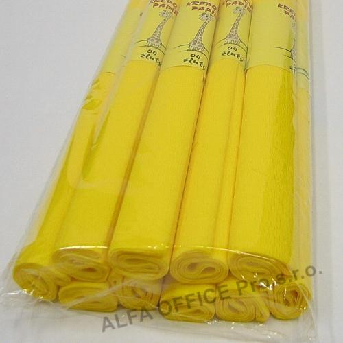 Krepový papír - role / 50 x 200 cm / žlutá