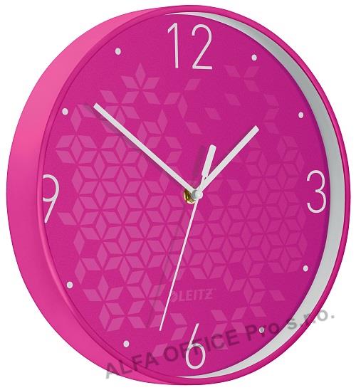Leitz WOW nástěnné hodiny tiché růžová