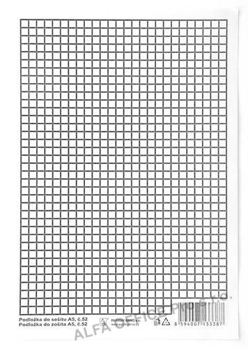 Podložka do sešitů papírové + PVC - podložka A5 / linka - čtvereček / papírová