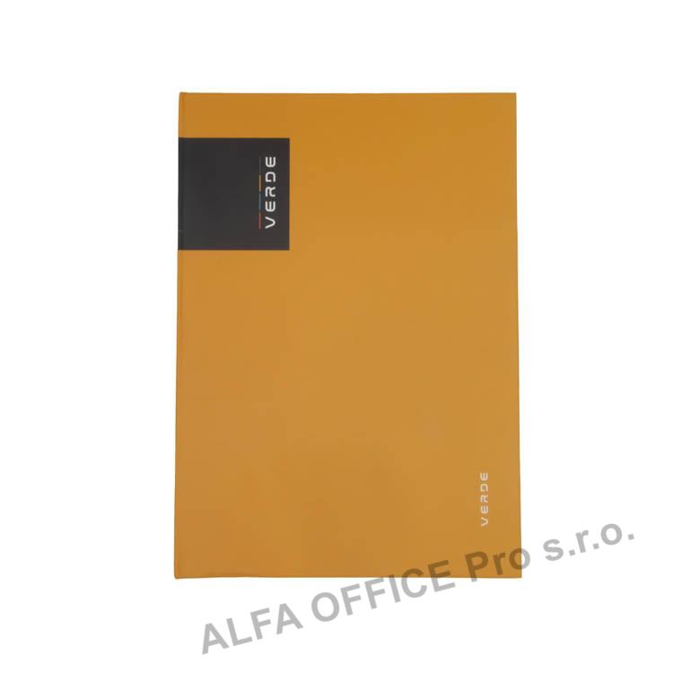 Kniha záznamní VERDE - A4 / linka / 96 listů / hořčicová