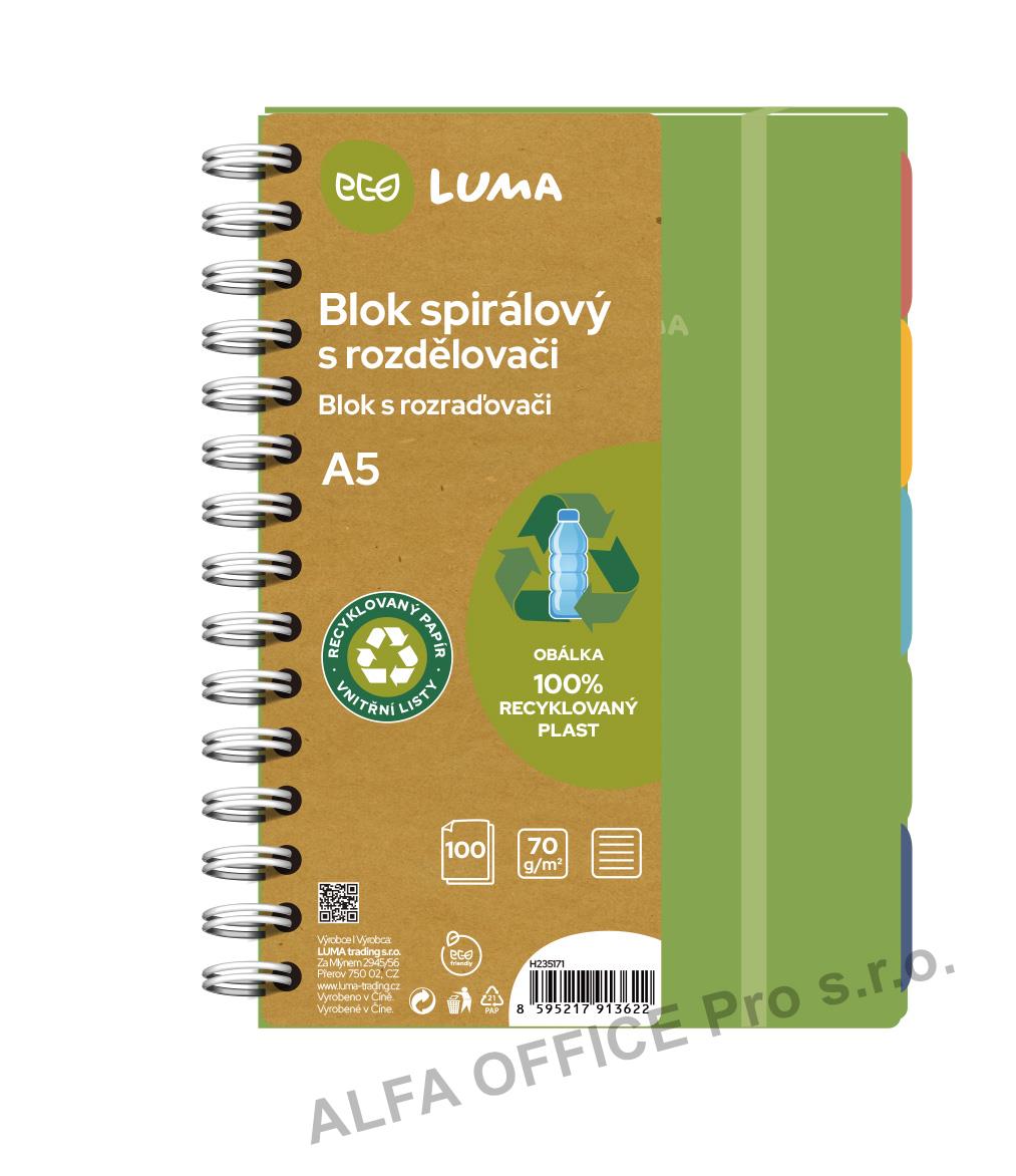 Blok kroužkový ECO LUMA s rozdělovači - A5 / linka