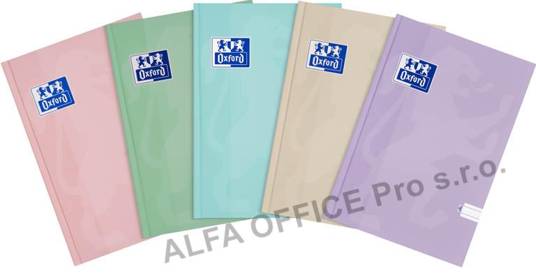 Kniha záznamní lepená Oxford Touch pastel mix - A5 / linka / 96 linka
