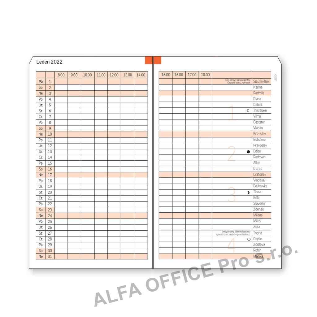 Náhradní vložky do diářů ADK - A6 / měsíční