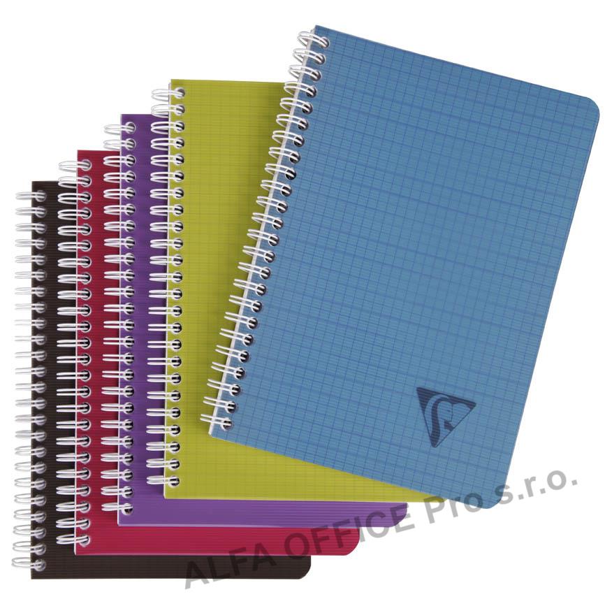 Blok kroužkový Clairefontaine Linicolor intesive A5 - čtvereček / 90 listů / mix barev