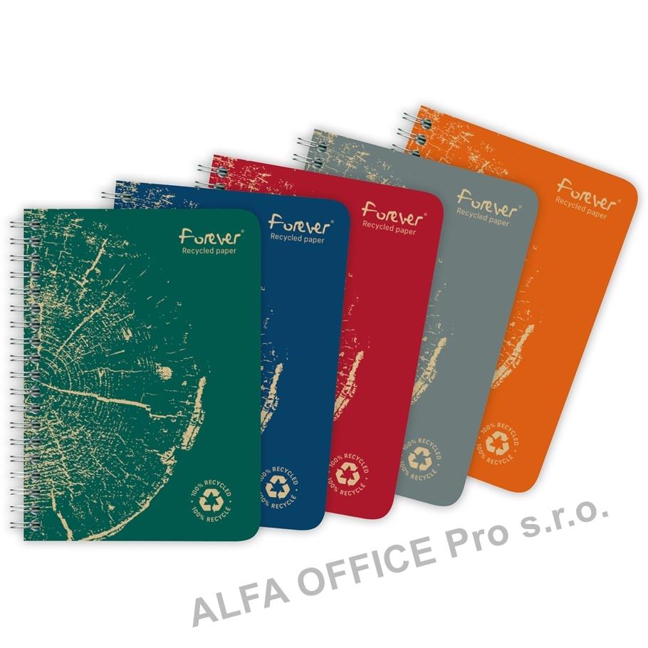 Blok kroužkový Clairefontaine forever A6 - linka / 60 listů / mix barev