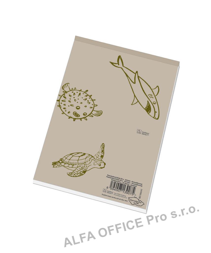 Blok šitý recyklovaný - A5 / čtvereček