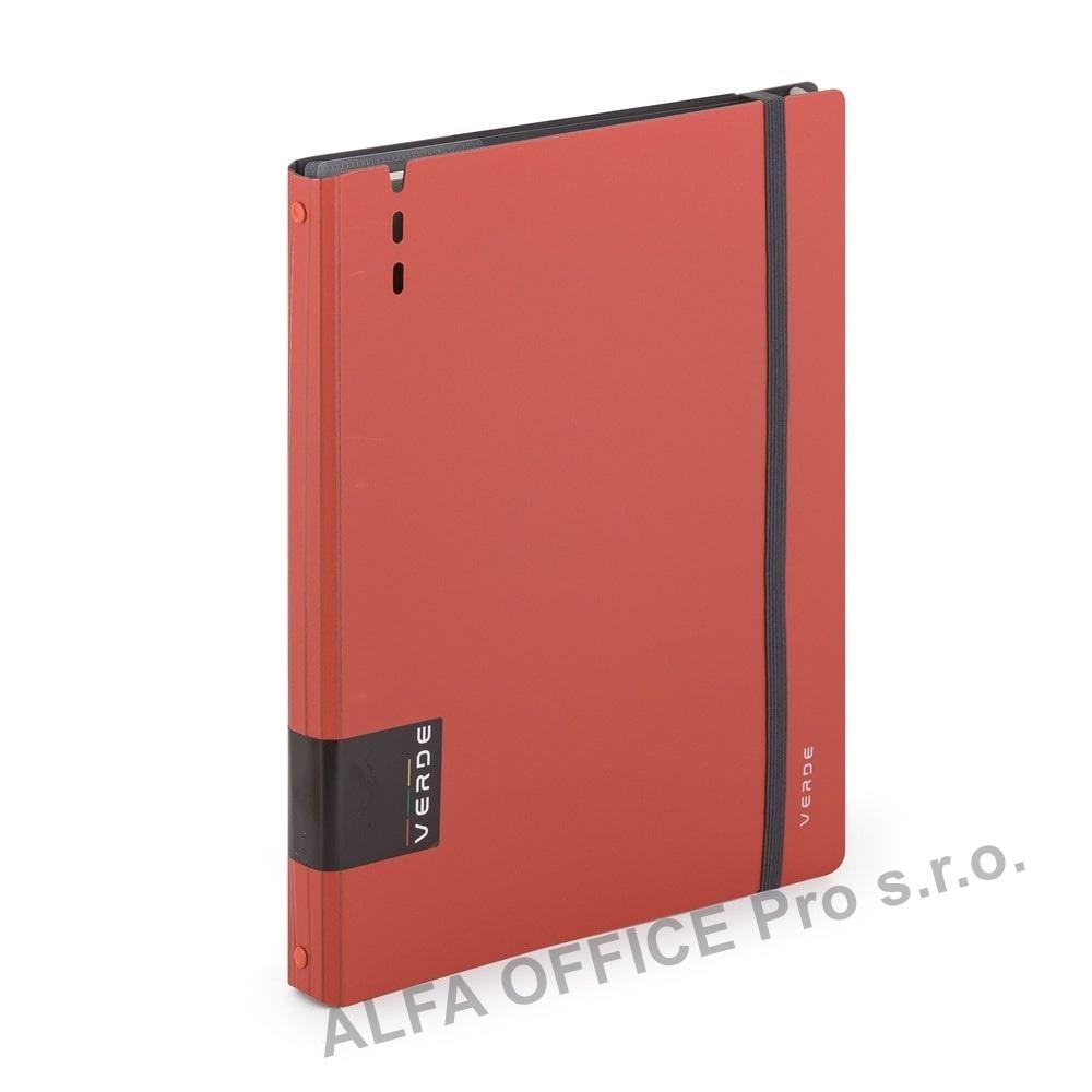 Kroužkový záznamník VERDE Karis A4 - 90 l / cihlová