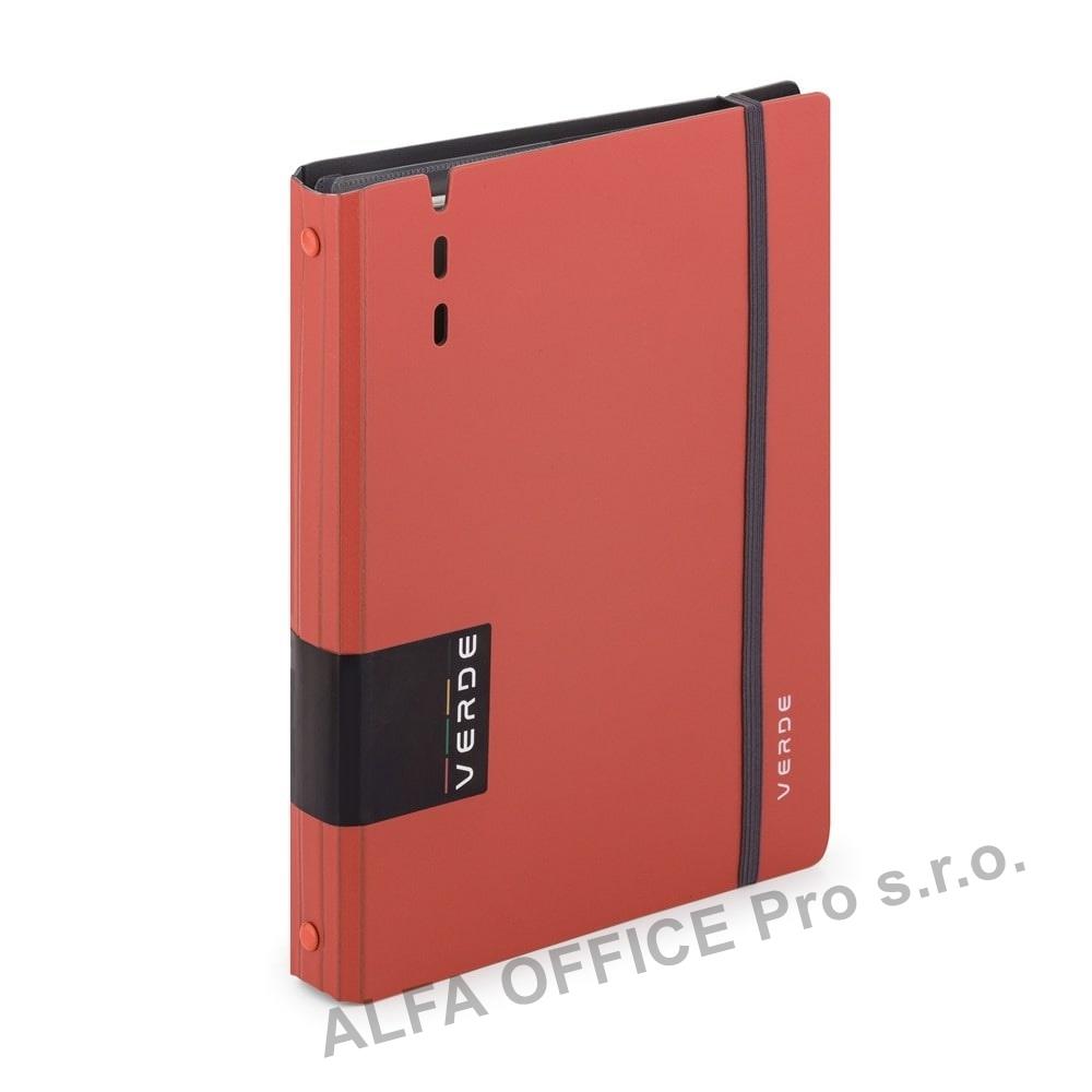 Kroužkový záznamník VERDE Karis A5 - 90 l / cihlová