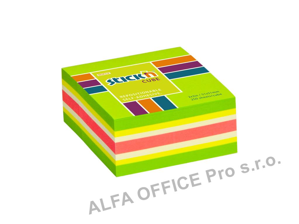 Samolepicí bločky Stick´n by Hopax - 51 x 51 mm / 250 lístků / mix zelená