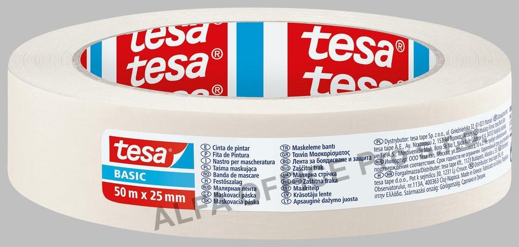 Lepicí páska krepová Tesa bílá - 25 mm x 50 mm
