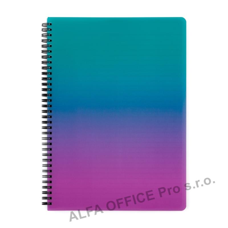 Blok kroužkový OMBRE - A4 / linka / růžová