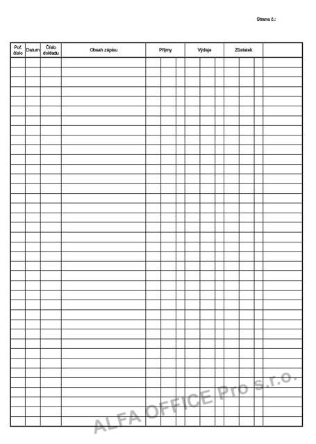 MSK 7400144 pokladní kniha 20 listů A4