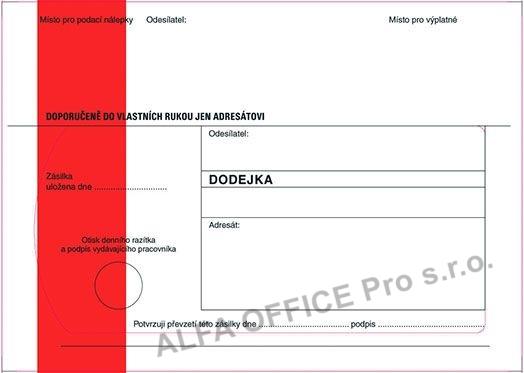 Obálky B6 s dodejkou, vytrhovací okénko - s červeným pruhem / 1000 ks