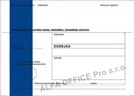 Obálky B6 s dodejkou, vytrhovací okénko - s modrým pruhem / 1000 ks