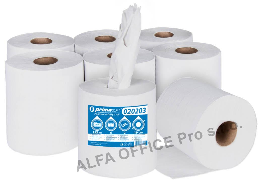 Papírové ručníky v rolích - PrimaSOFT maxi / 155 m / recykl