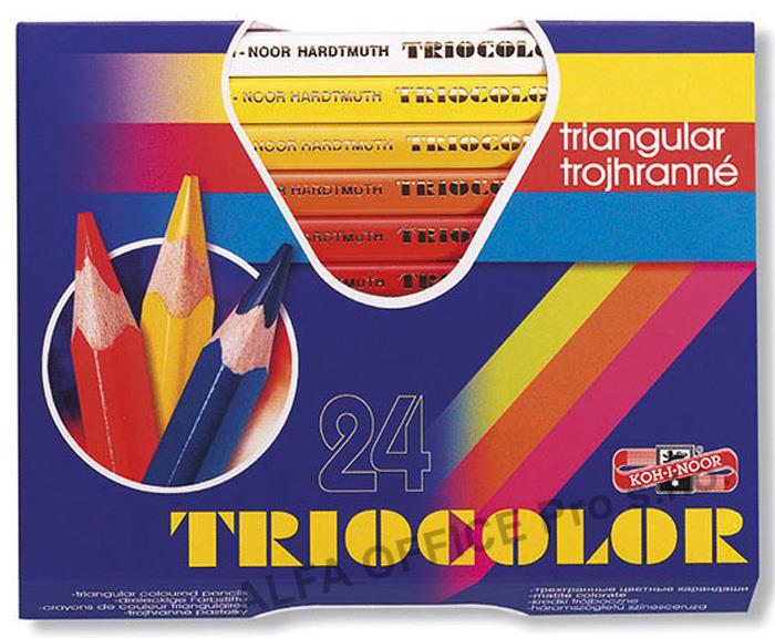 Pastelky Koh-i-noor Triocolor silné / trojhranné / 24ks
