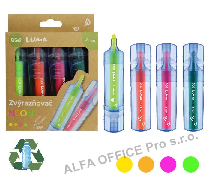 Zvýrazňovač LUMA ECO Neon / sada 4 ks