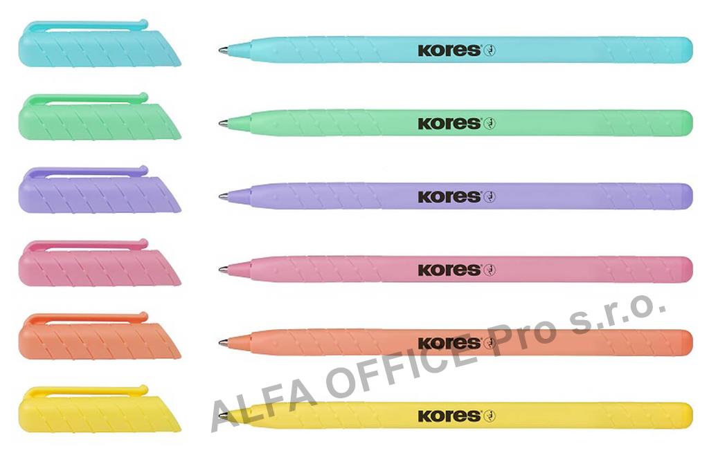 Kuličkové pero Kores K0 - pastelový mix