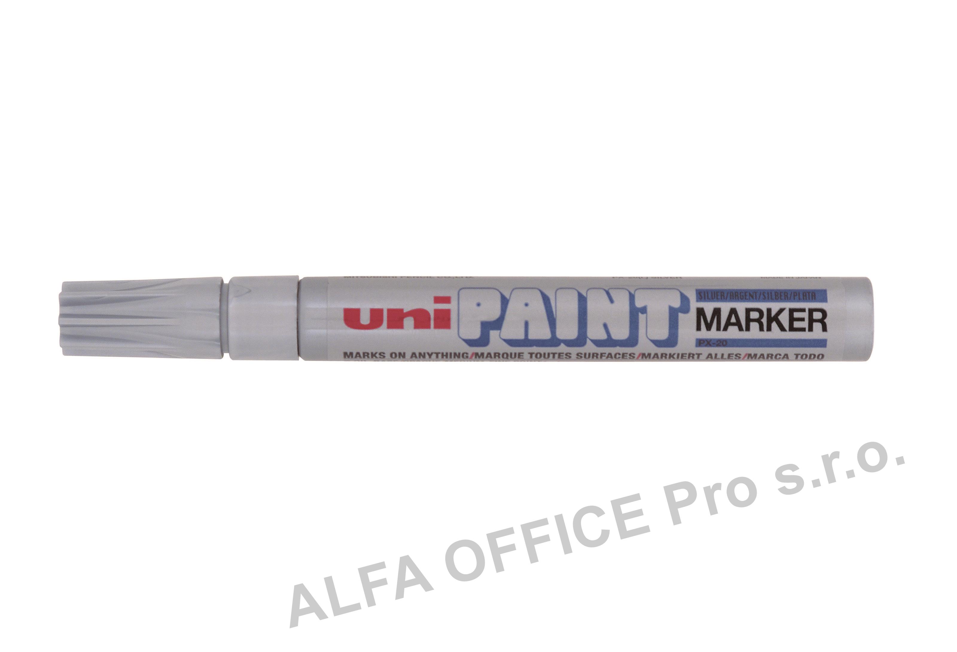 Popisovač UNI PAINT PX-20 lakový Medium / stříbrná