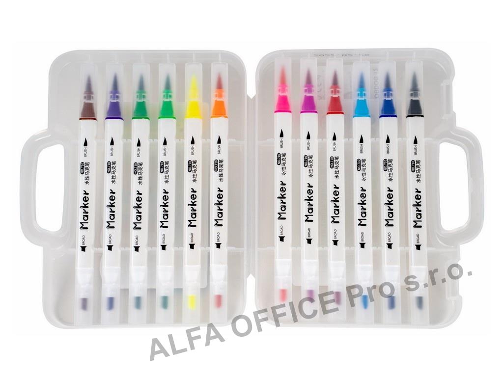 Popisovače oboustranné - sada 12 ks