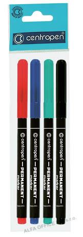 Popisovač Centropen 2536 permanentní / sada 4 ks