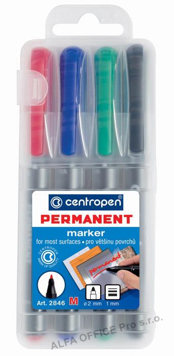 Popisovač Centropen Permanent 2846 / sada 4 ks