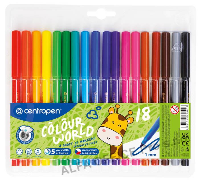 Popisovače Centropen 7550/18 - sada 18 ks