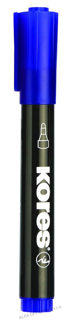 Popisovač Kores K-Marker Permanent - modrá / kulatý hrot