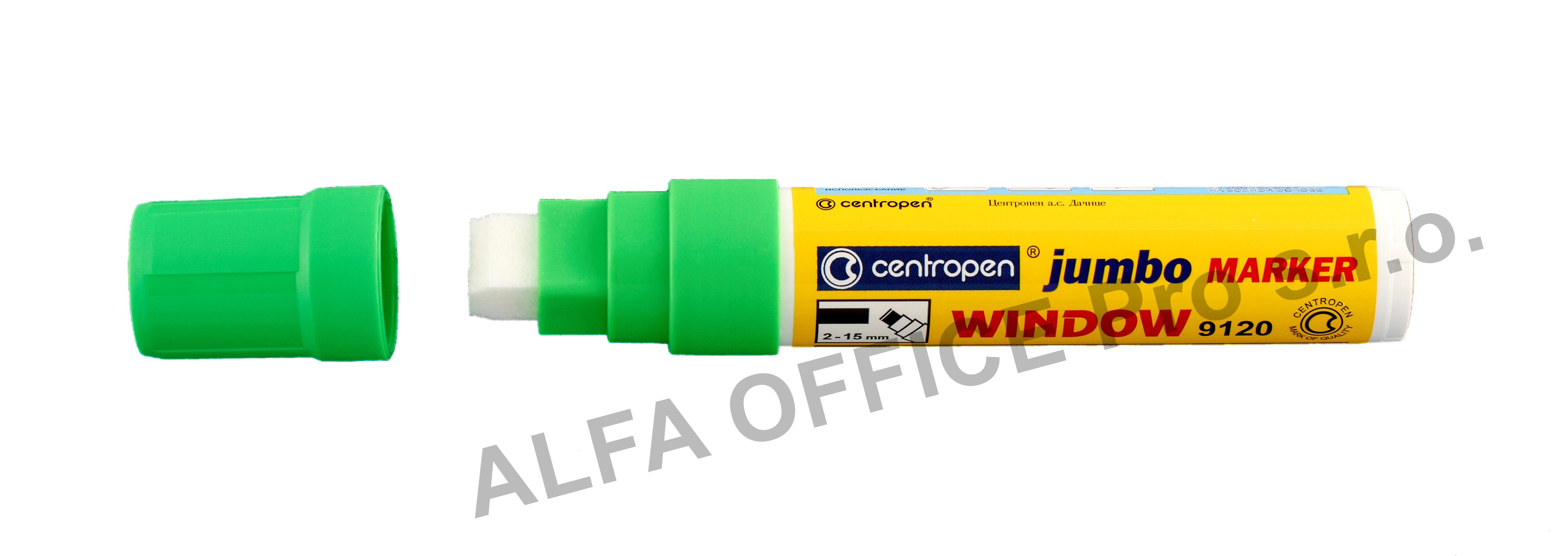 Značkovač Centropen 9120 JUMBO WINDOW - FLUO zelená