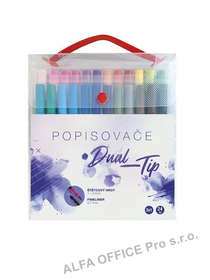 Popisovače CONCORDE Dual-Tip - sada 24 ks