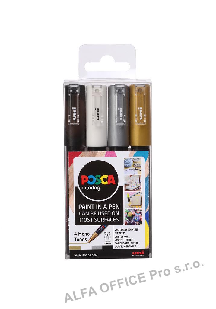 Posca popisovač - sada 4 ks / klasické barvy