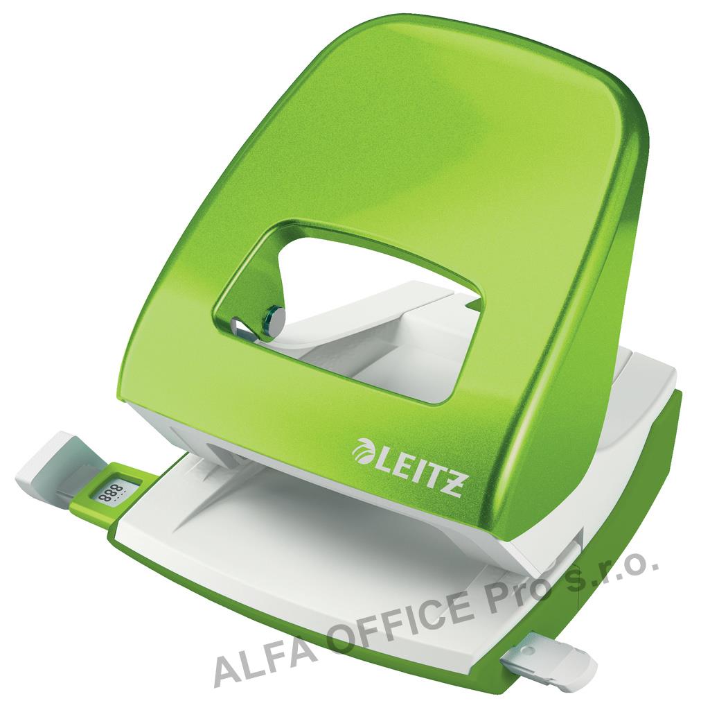 Kancelářský děrovač Leitz NeXXt 5008 / metalická zelená - 30 listů