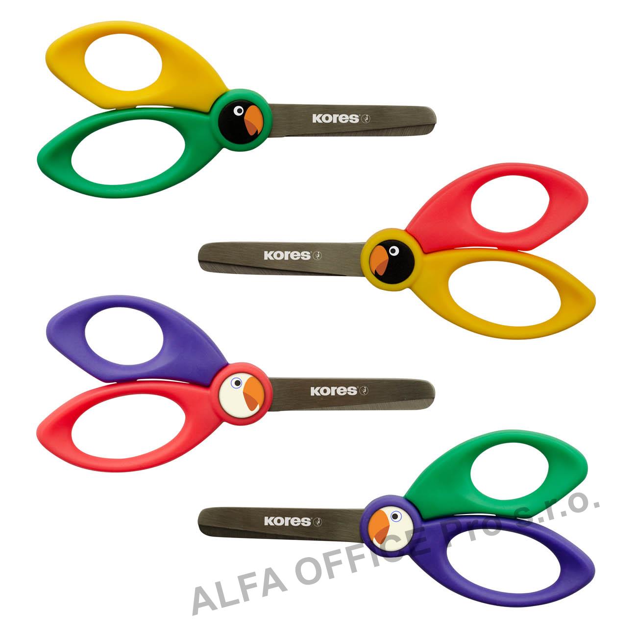 Nůžky Kores Birdy dětské - barevný mix / 12,5 cm 